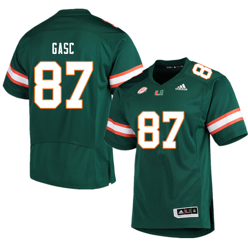 Men #87 Matias Gasc Miami Hurricanes College Football Jerseys Sale-Green